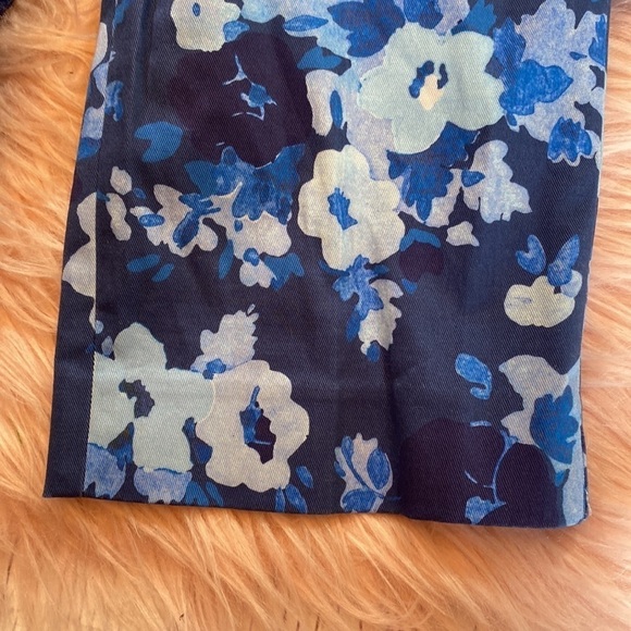 J. Crew High Rise Ankle Crop Remi Blue Floral Pants sz 8 - Picture 10 of 13